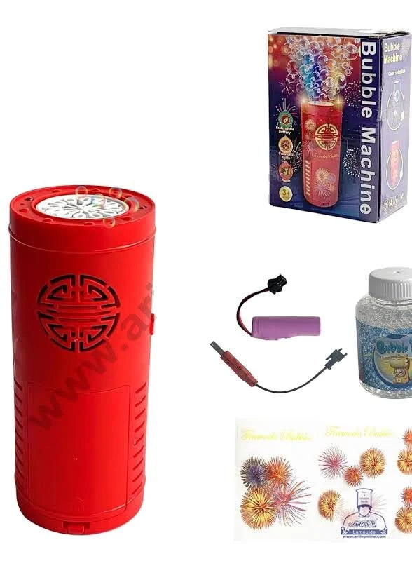 Bubble Maker Machine with Light & Music - 1 Bubble Solution Bottle - for Indoor Outdoor Birthday Party