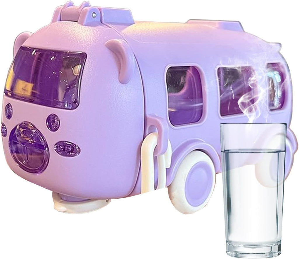 Bus Water Bottle For Kids With Strap, Sipper, & Straw | Leakproof, Bpa Free With Lock, 500 Ml | Tritan Water Bottle For School Kids | Cute Bus Shaped Water Bottle For Girls & Boys