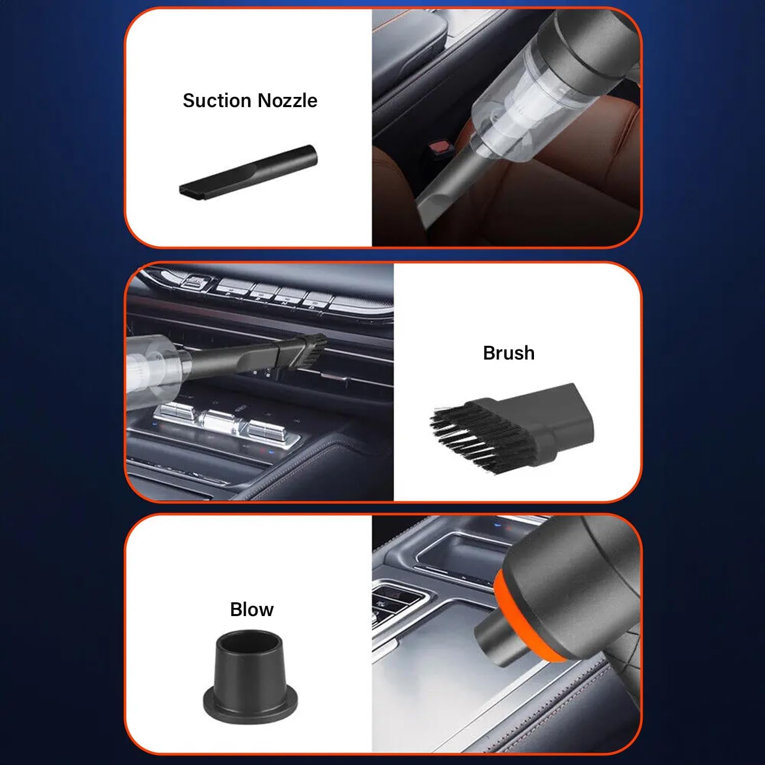 ZYOZ Car Vacuum Cleaner Cordless with Blower | Portable Mini Vacuum Cleaner for Car Use | Handheld Vacuum Cleaner for Dust | Wireless Powerful Car Vacuum Cleaner