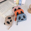 Leather Panda Card Holder Wallet with Gold Zipper, For Office