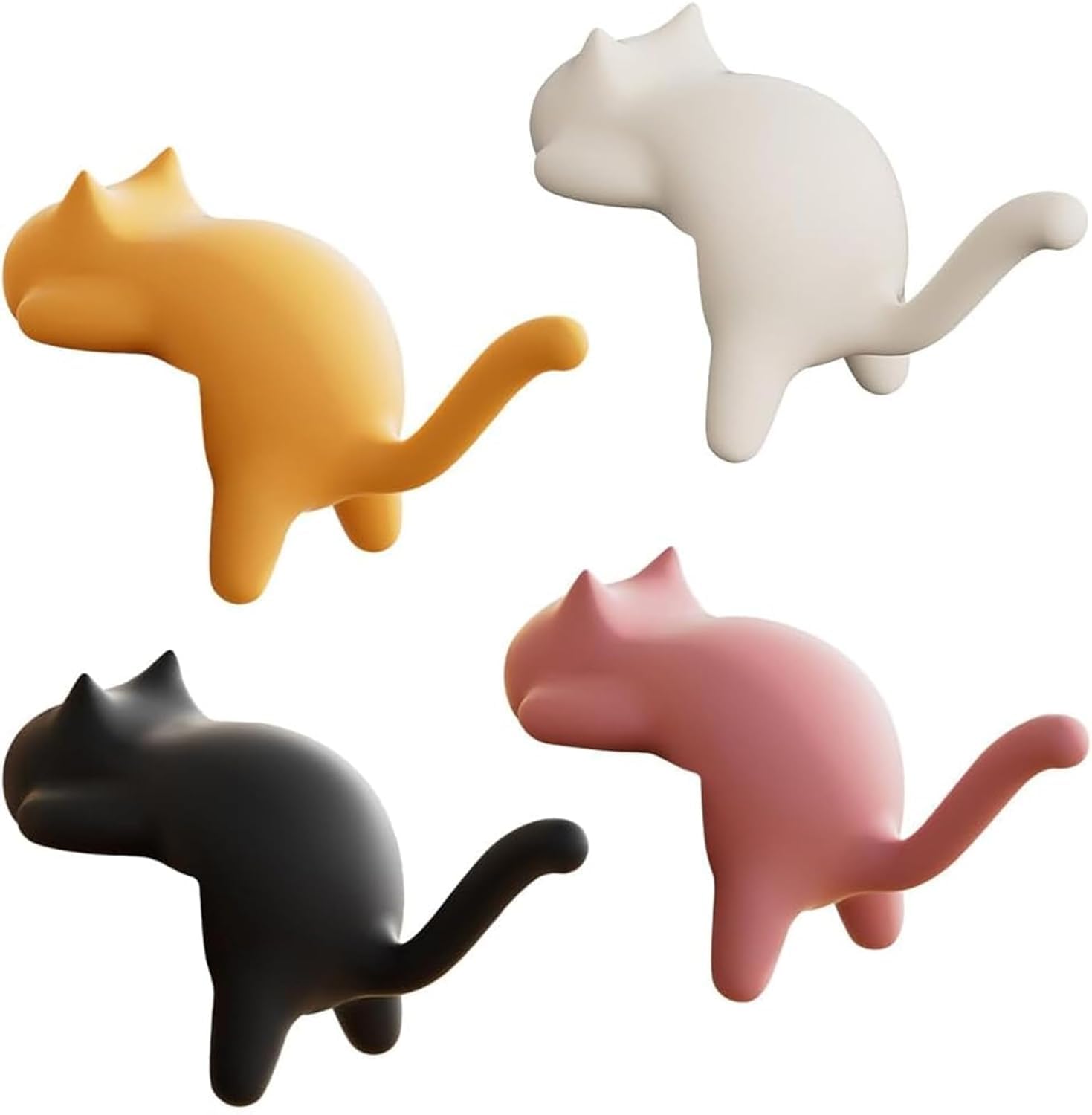 ZYOZ Cute Cat Desk Edge Hooks No-Drill Tabletop Clip Hanger and Bag Hook Adorable Desktop Organiser for Handbags Headphones and Keys Portable Office and Home Accessory (set of 4) Secondary image