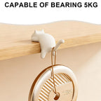 set of 4 Cute Cat Desk Edge Hooks No-Drill Tabletop Clip Hanger and Bag Hook Adorable Desktop Organizer for Handbags Headphones and Keys Portable Office and Home Accessory