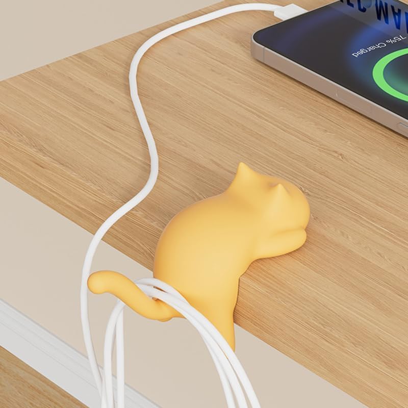 set of 4 Cute Cat Desk Edge Hooks No-Drill Tabletop Clip Hanger and Bag Hook Adorable Desktop Organizer for Handbags Headphones and Keys Portable Office and Home Accessory