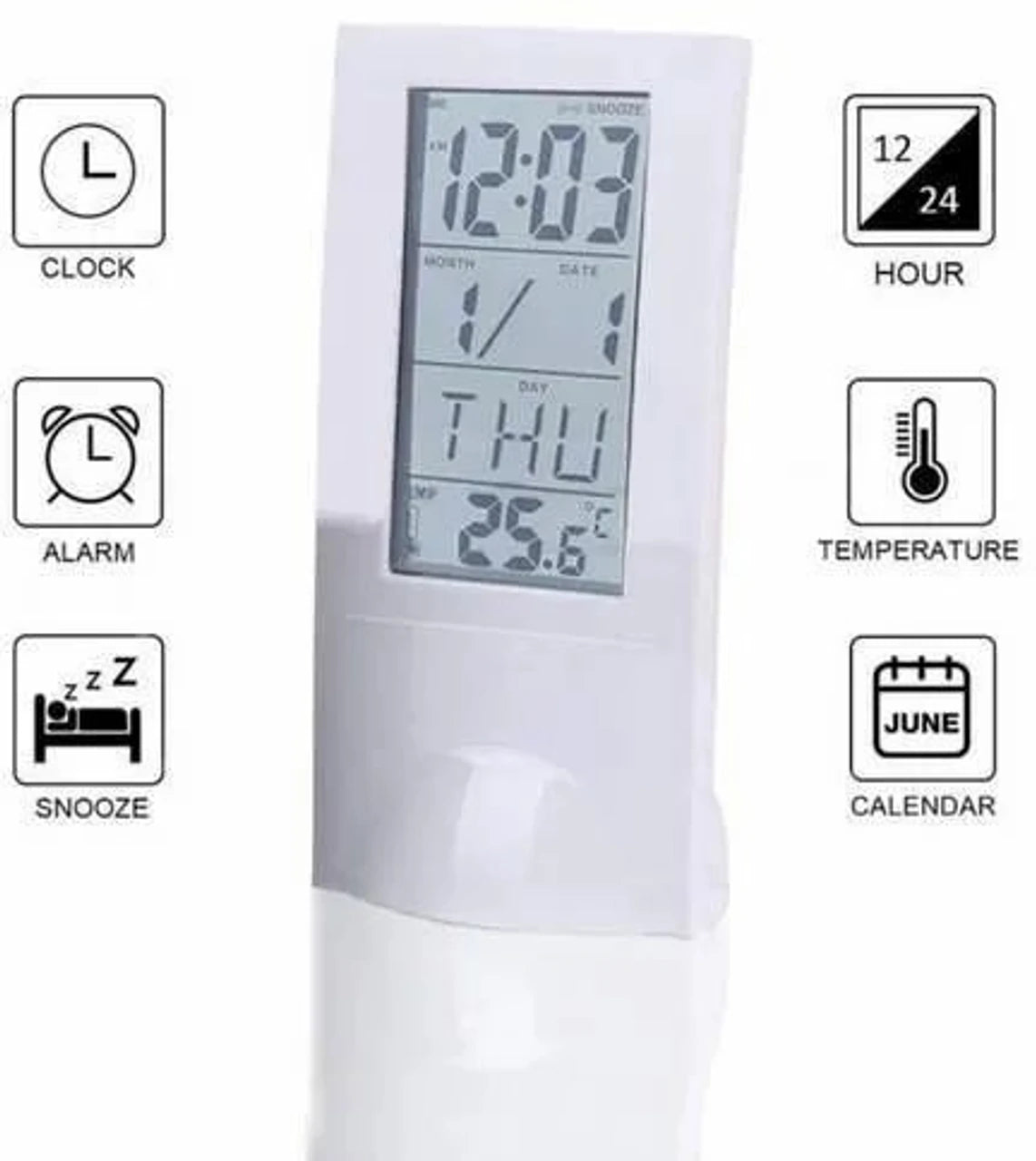 Transparent Screen Digital Clock Transparent Display Desk Digital Alarm Clock 1 pc
