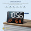 Digital Wall Clock Large Display with Remote Control Corded LED Alarm with Date Week Temp Humidity Auto Countdown for Living Room Bedroom Classroom Office (Orange) (6665 Blue)