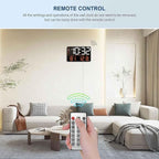 LED Large Digital Wall Clock Remote Control Temperature Date Week Display Adjustable Brightness Modern Living Room Alarms Clocks Digital Wall Clock Rectangle