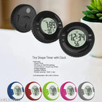 Waterproof Tire Shape Electronic Digital Alarm Clock Timer with Fridge Magnet random colour