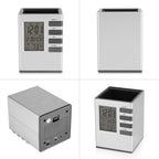 Table Desk Pen Holder Digital Clock for Home and Office Decor, Digital Clock for Study Room