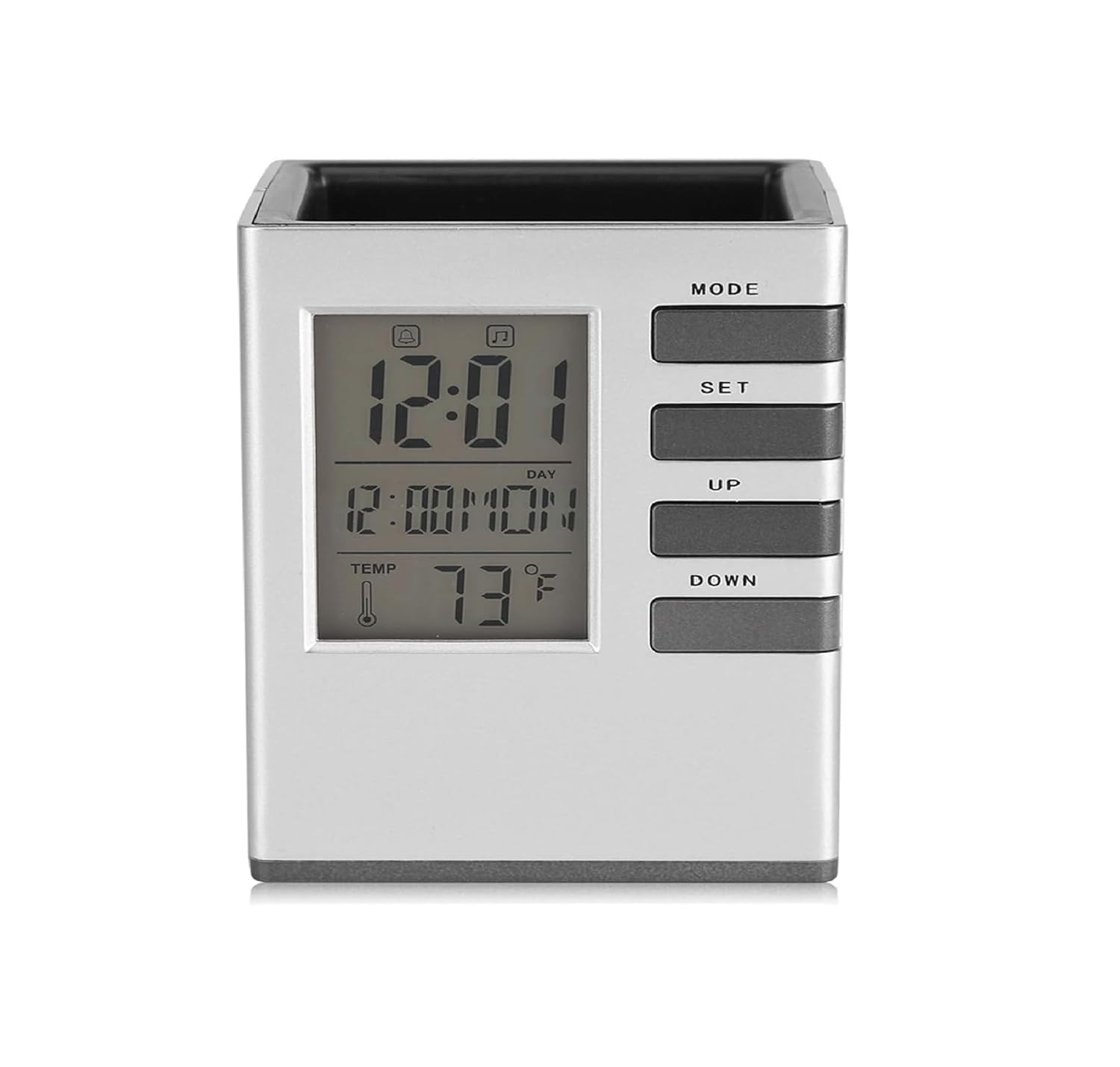 Table Desk Pen Holder Digital Clock for Home and Office Decor, Digital Clock for Study Room