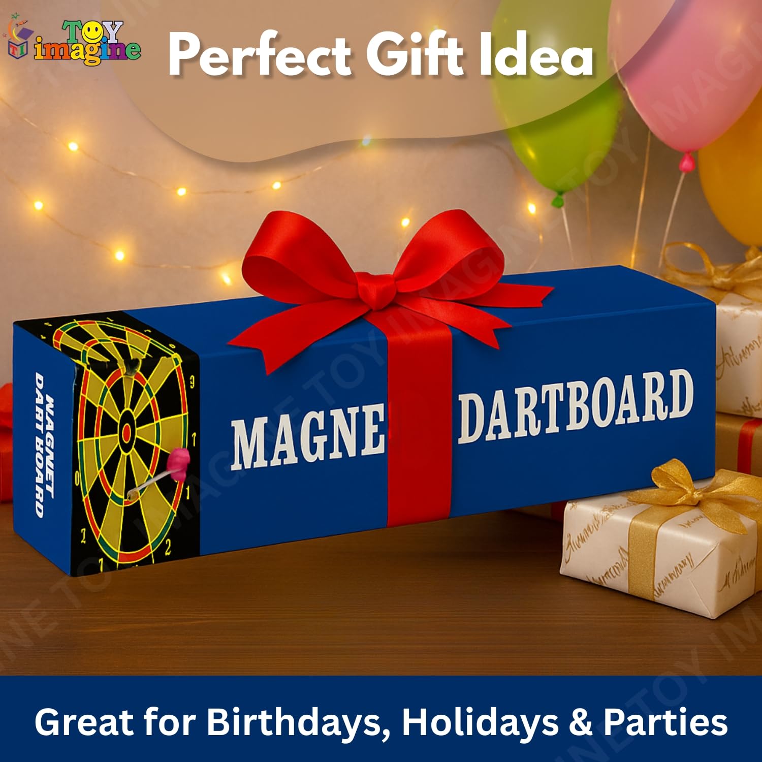 14 Inch Magnetic Dart Board Game – Double Sided Dartboard with Safe Magnetic Darts, Indoor Outdoor Family & Office Game for Boys & Girls, Fun Party Play, Diwali Gift
