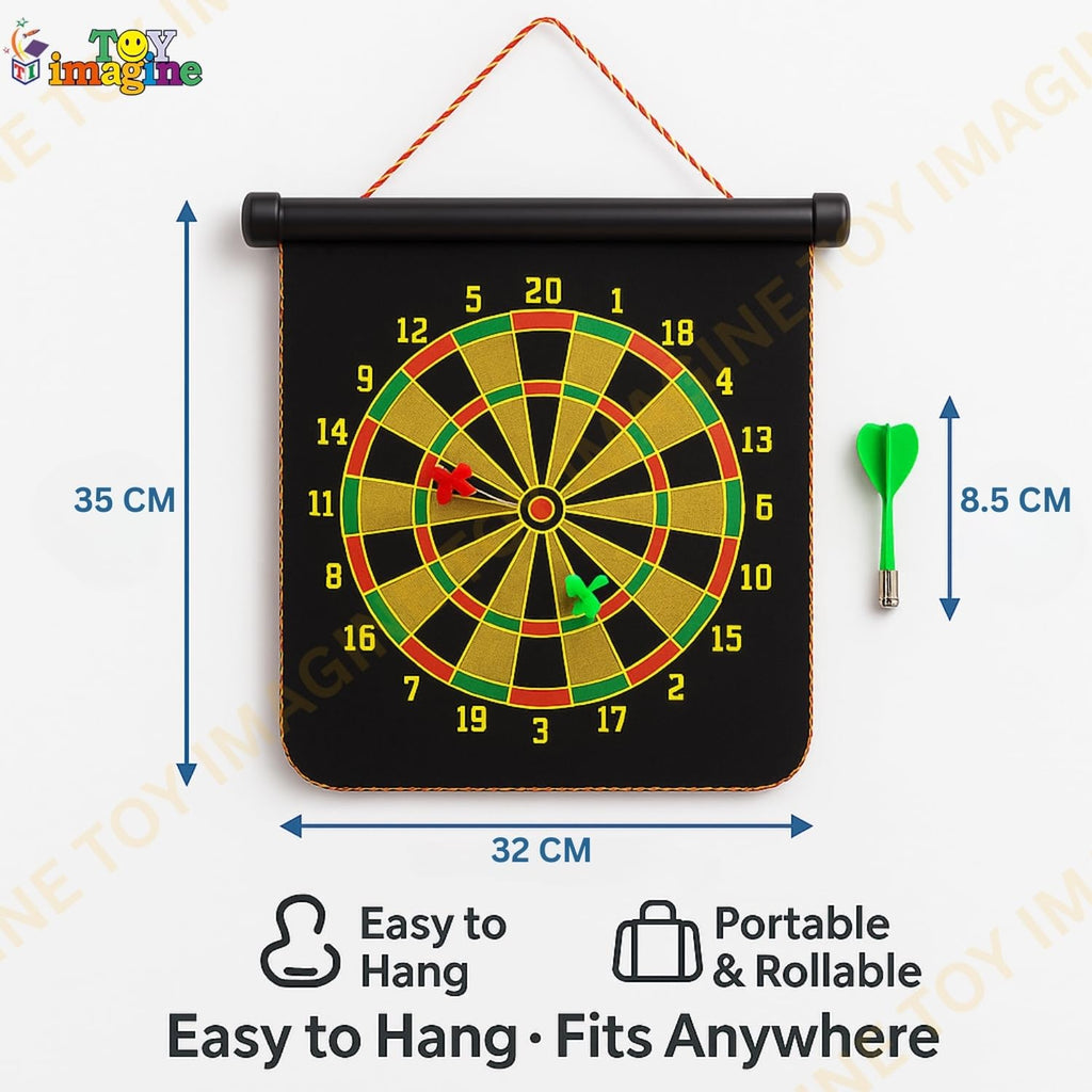 14 Inch Magnetic Dart Board Game – Double Sided Dartboard with Safe Magnetic Darts, Indoor Outdoor Family & Office Game for Boys & Girls, Fun Party Play, Diwali Gift
