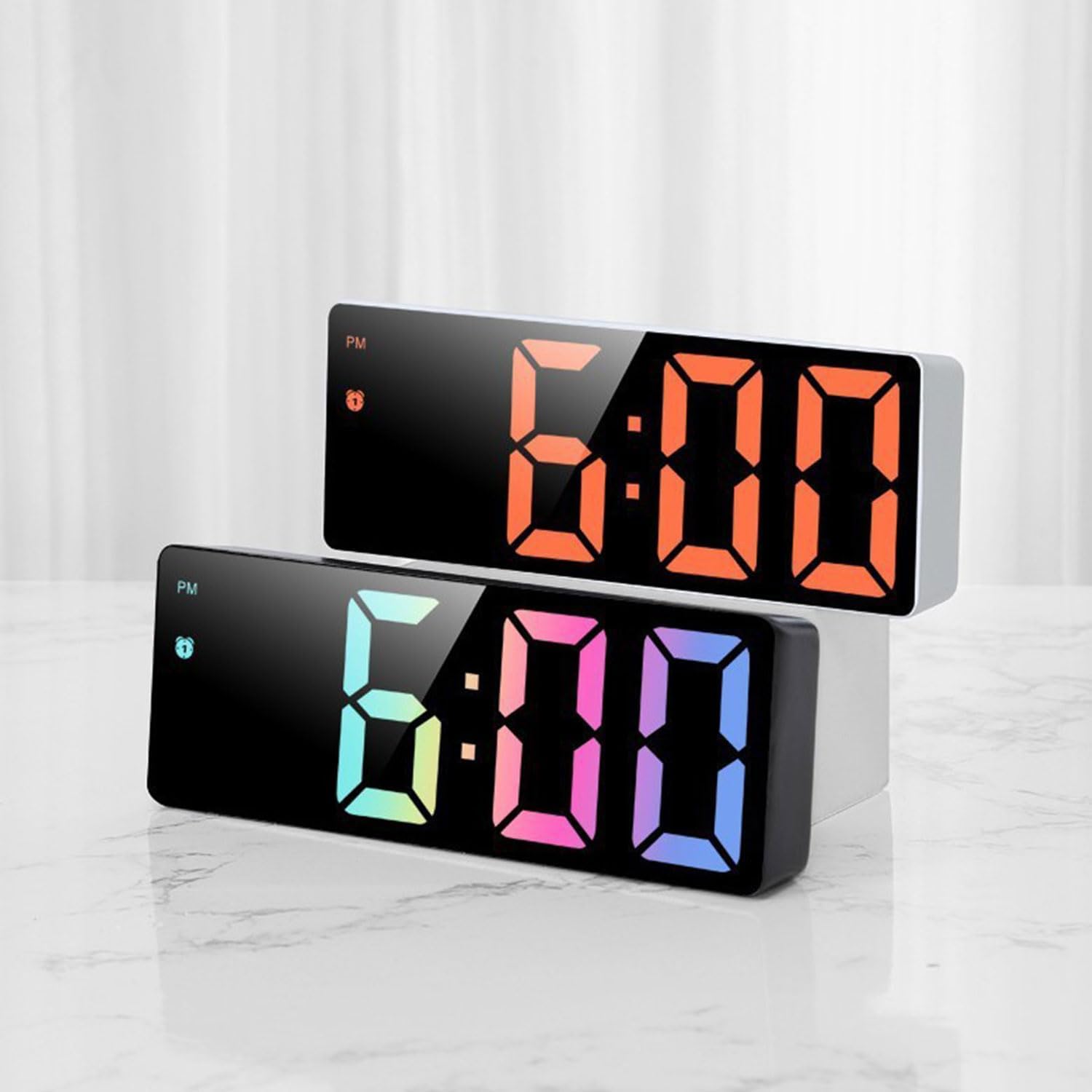 Alarm Clock Bedside, Portable Bedrooms Digital Clock Mains Powered, Type-C Charging Port, LED Display, Night Light, Dual Alarm with Weekday or Weekend Main image