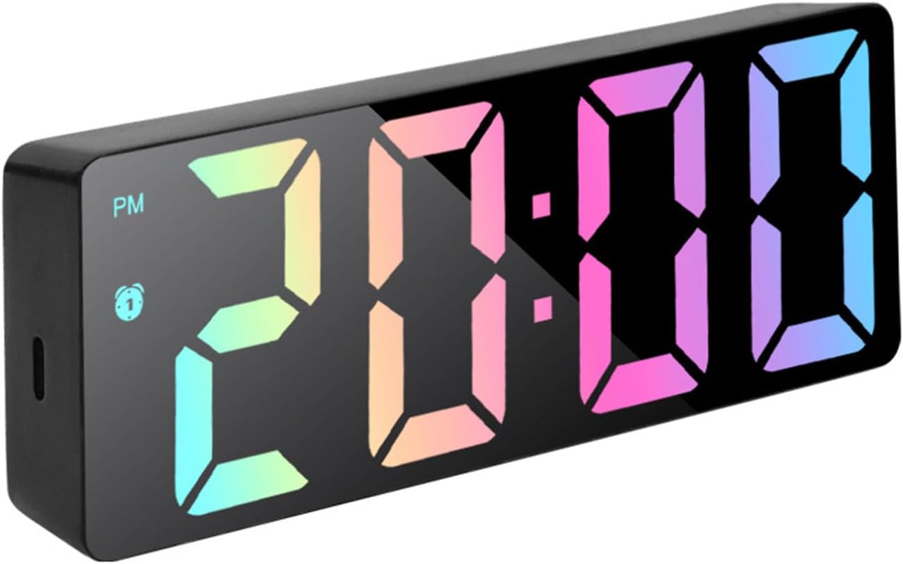 Alarm Clock Bedside, Portable Bedrooms Digital Clock Mains Powered, Type-C Charging Port, LED Display, Night Light, Dual Alarm with Weekday or Weekend Secondary image