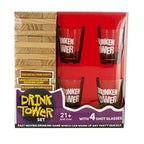 Drink Tower  Wood Drunken Tower The Grab A Piece Drinking Game with Shot Glasses