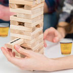 Drink Tower  Wood Drunken Tower The Grab A Piece Drinking Game with Shot Glasses