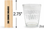 Drink Tower  Wood Drunken Tower The Grab A Piece Drinking Game with Shot Glasses