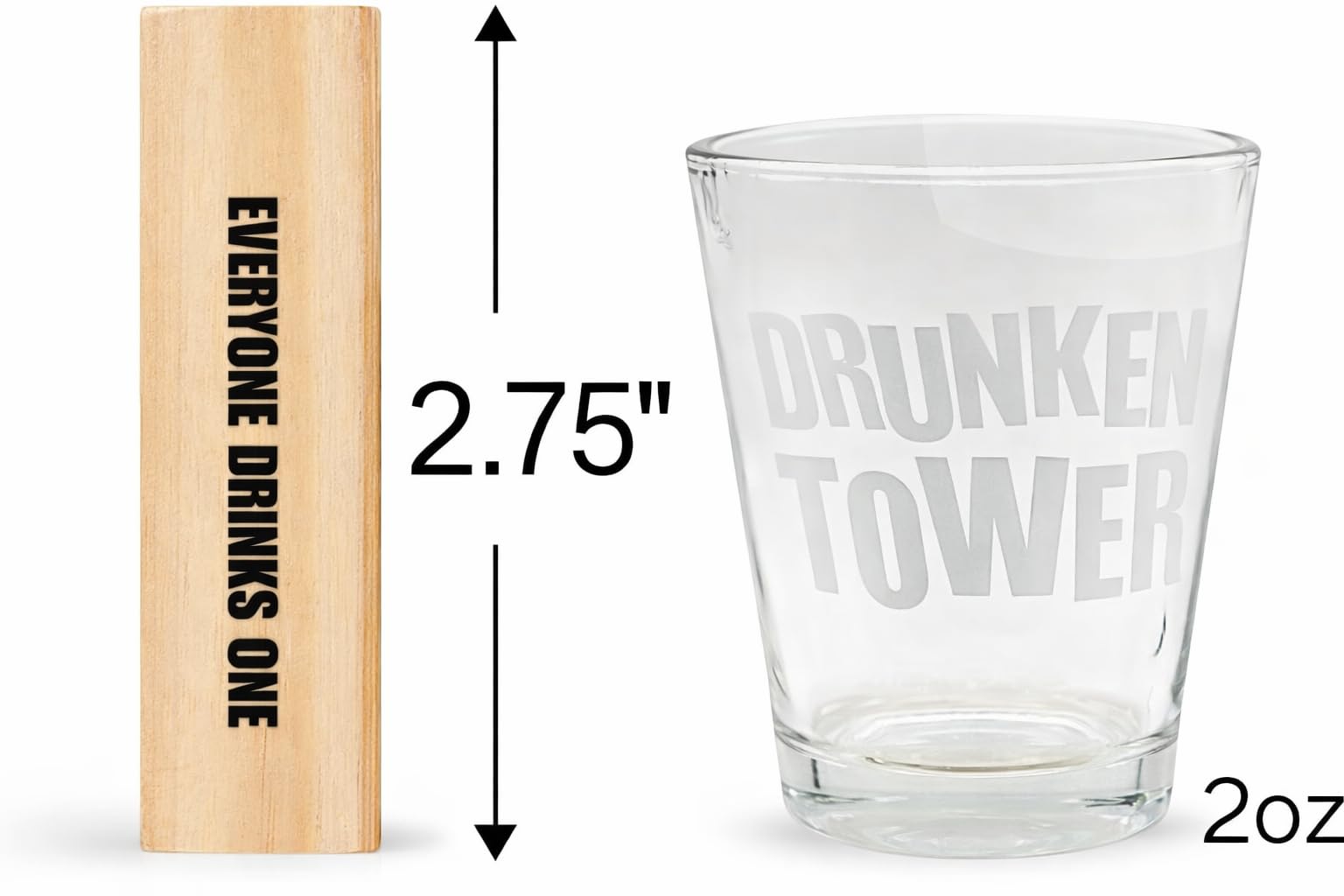 Drink Tower  Wood Drunken Tower The Grab A Piece Drinking Game with Shot Glasses