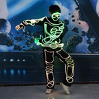 ZYOZ  EL Wire Light-Up Suit Kit Glowing Stick Figure Costume Wire For Parties, Halloween