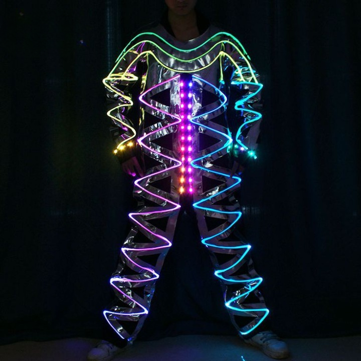 ZYOZ  EL Wire Light-Up Suit Kit Glowing Stick Figure Costume Wire For Parties, Halloween