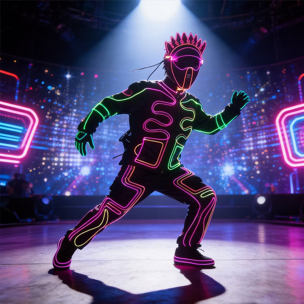 ZYOZ  EL Wire Light-Up Suit Kit Glowing Stick Figure Costume Wire For Parties, Halloween