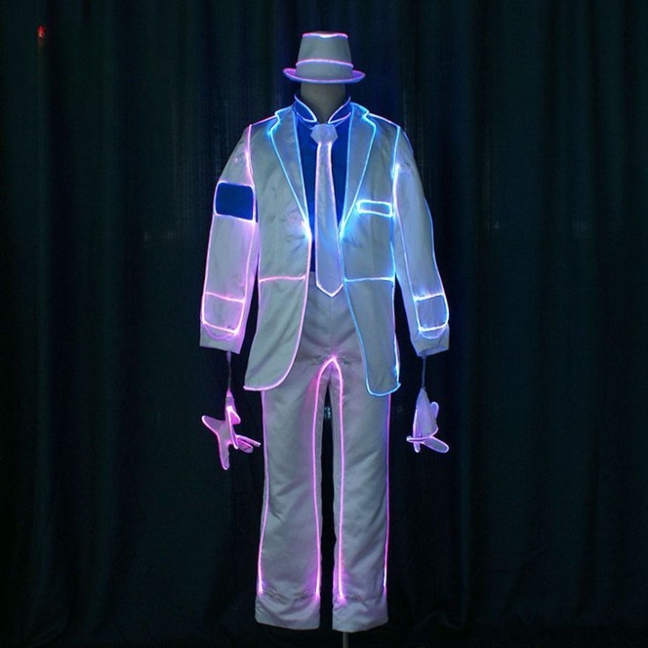 ZYOZ  EL Wire Light-Up Suit Kit Glowing Stick Figure Costume Wire For Parties, Halloween