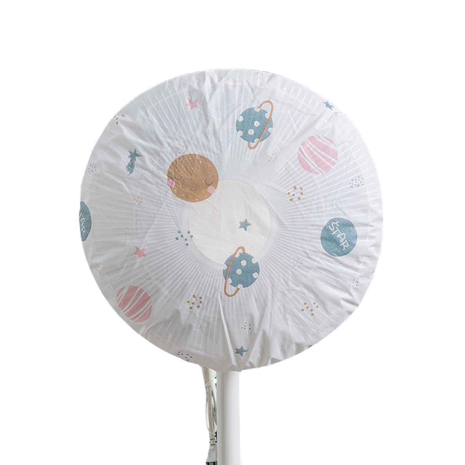 Standing Round Fan Dust Cover Safety Shield PEVA Fan Protector Washable Foldable Dustproof, Household Waterproof Dust Cover, Electric Fan Cover, Round Shape (45CM, Pattern May Vary)