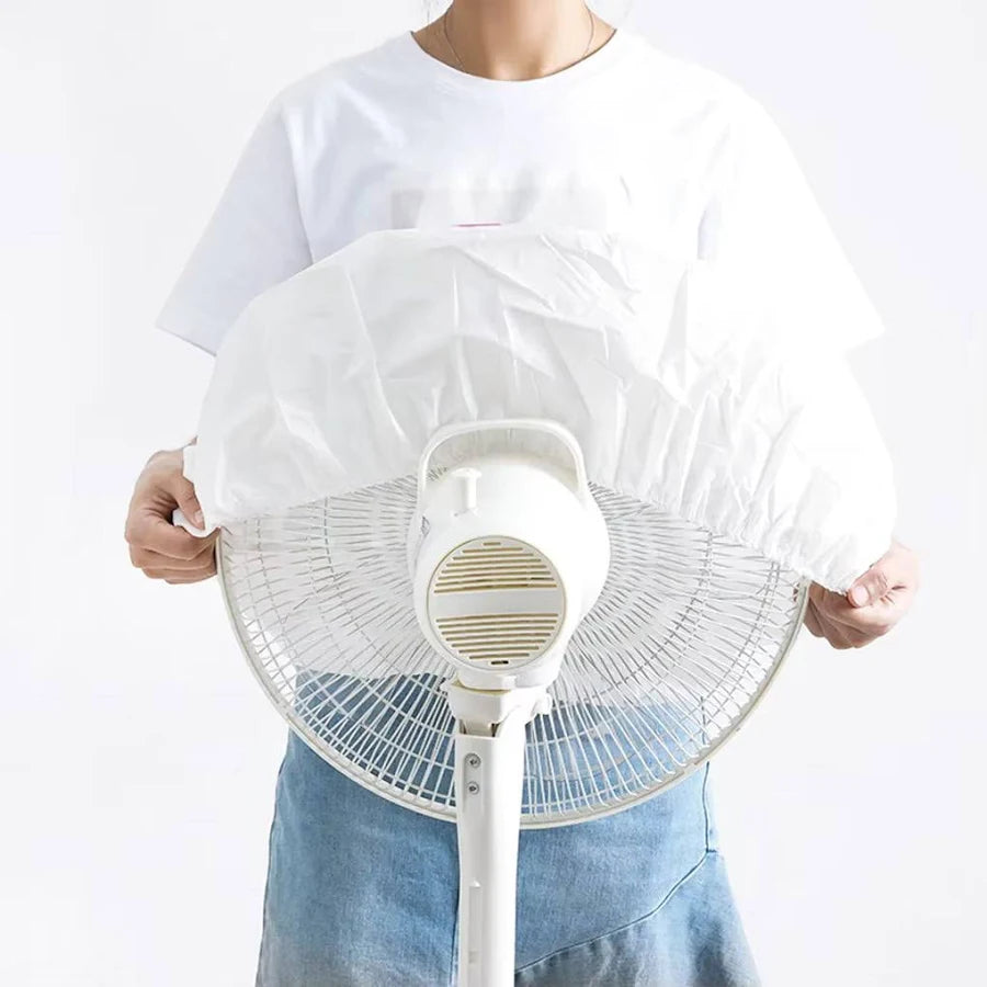 Mockery Standing Round Fan Dust Cover Safety Shield PEVA Fan Protector Washable Foldable Dustproof, Household Waterproof Dust Cover, Electric Fan Cover, Round Shape (45CM, Pattern May Vary)(random colour)