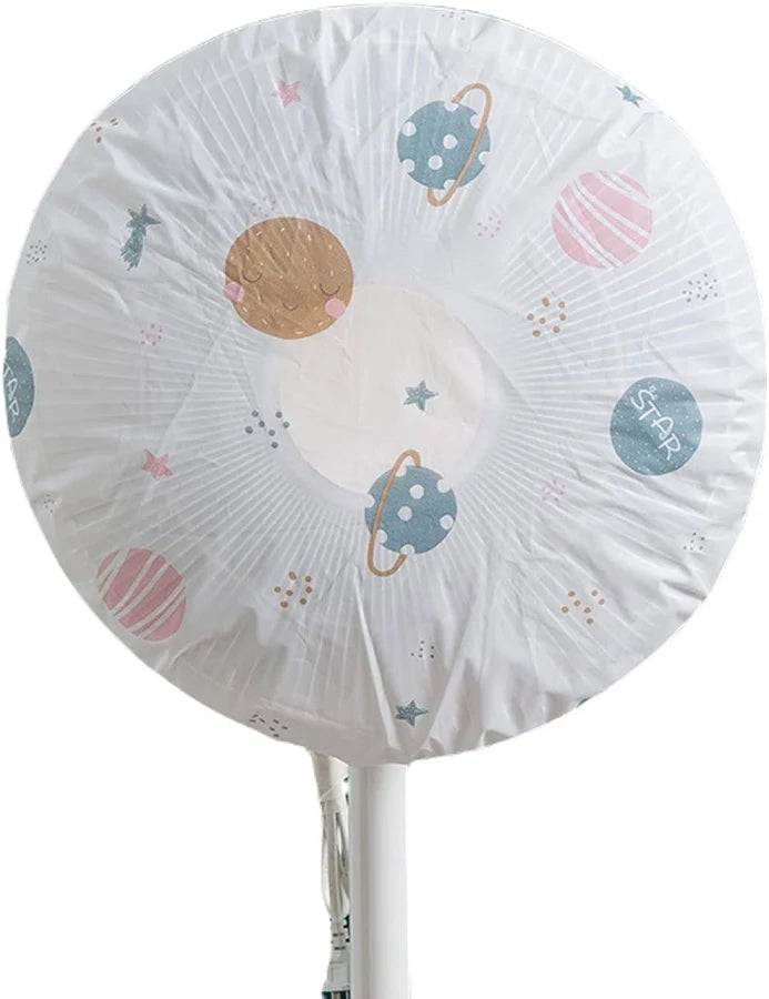 Mockery Standing Round Fan Dust Cover Safety Shield PEVA Fan Protector Washable Foldable Dustproof, Household Waterproof Dust Cover, Electric Fan Cover, Round Shape (45CM, Pattern May Vary)(random colour)