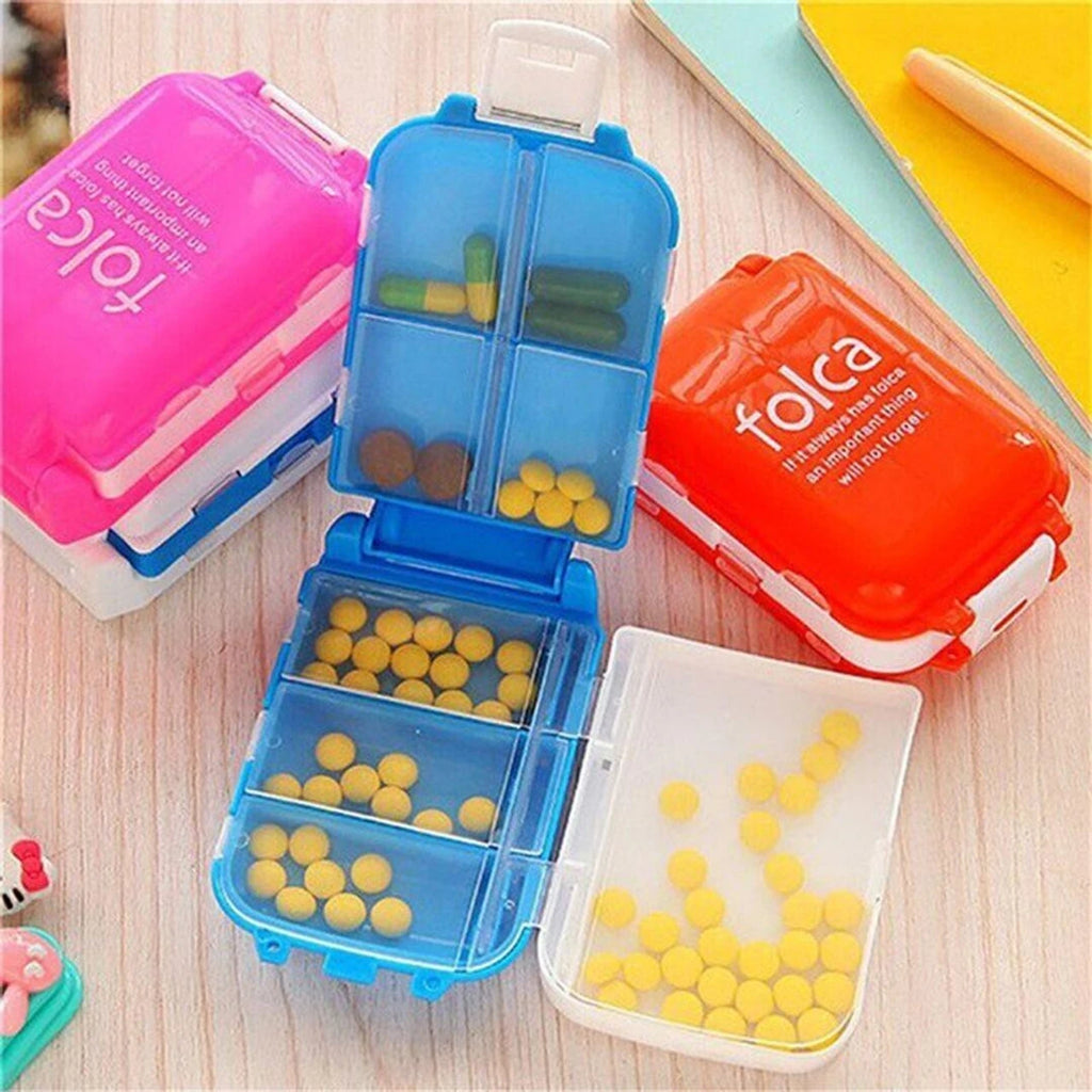 Plastic Rectangular Medicine Box Mini Vitamin Pill Tablet Case Organizer
