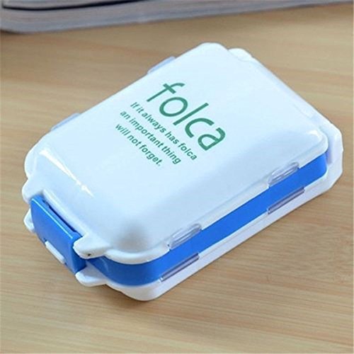 Plastic Rectangular Medicine Box Mini Vitamin Pill Tablet Case Organizer