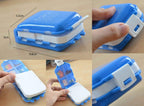 Plastic Rectangular Medicine Box Mini Vitamin Pill Tablet Case Organizer