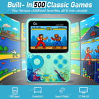Handheld Gaming Console for Kids 500 Games in 1 Video Game for TV Rechargeable Battery AV Output Classic Video Games for Kids & Adults