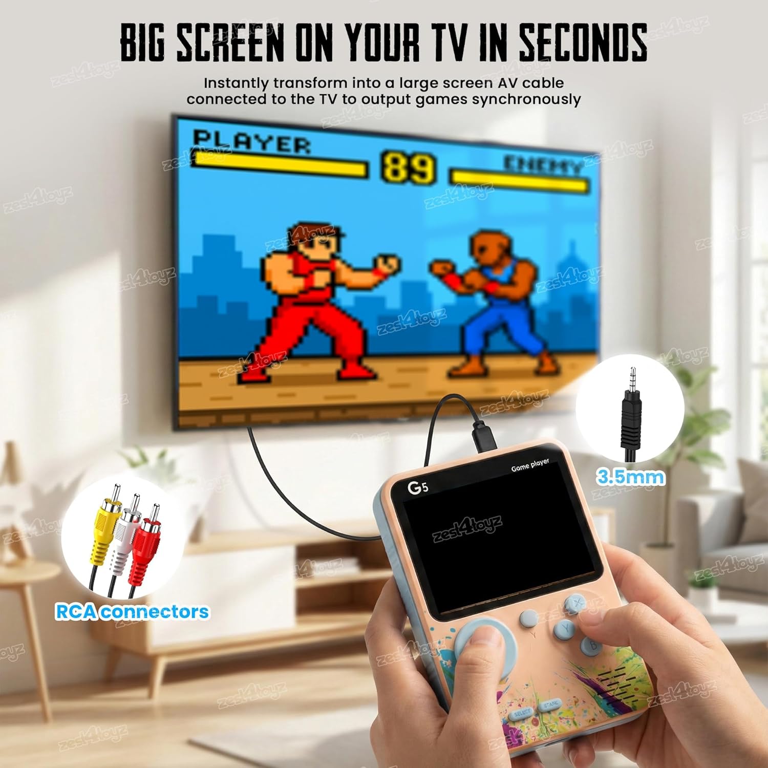 Handheld Gaming Console for Kids 500 Games in 1 Video Game for TV Rechargeable Battery AV Output Classic Video Games for Kids & Adults
