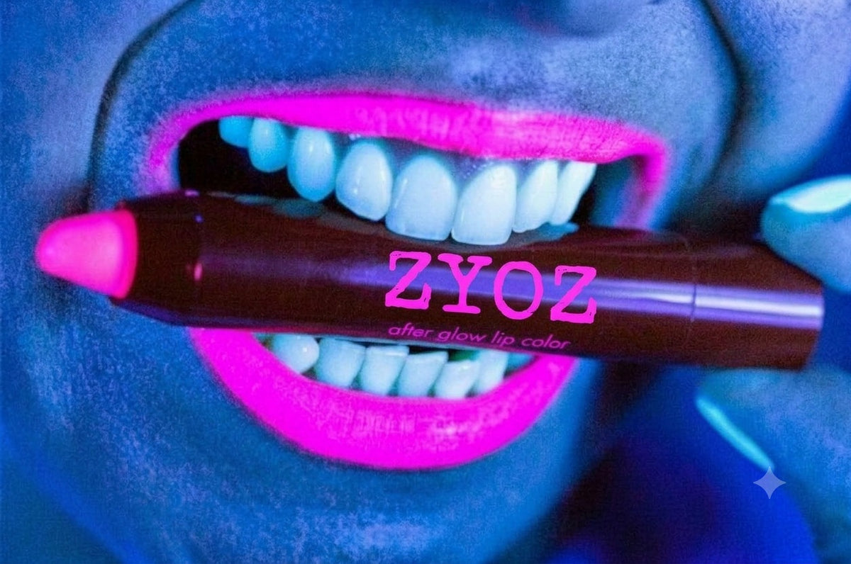 ZYOZ Party Glow Neon Paint Glow in the Dark Face, Body, Blacklight Lipstick 1pc