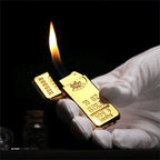 Gold Bar Lighter – 10 oz Bullion-Style Gold-Tone Pocket Lighter