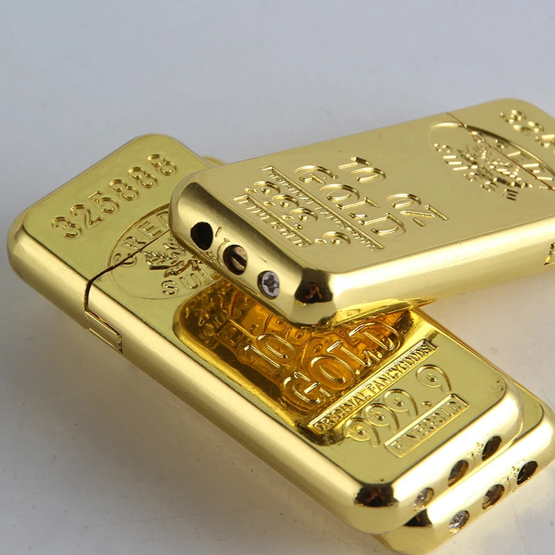 Gold Bar Lighter – 10 oz Bullion-Style Gold-Tone Pocket Lighter