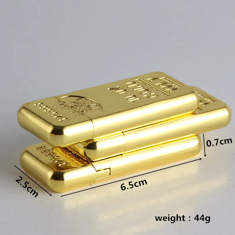 Gold Bar Lighter – 10 oz Bullion-Style Gold-Tone Pocket Lighter