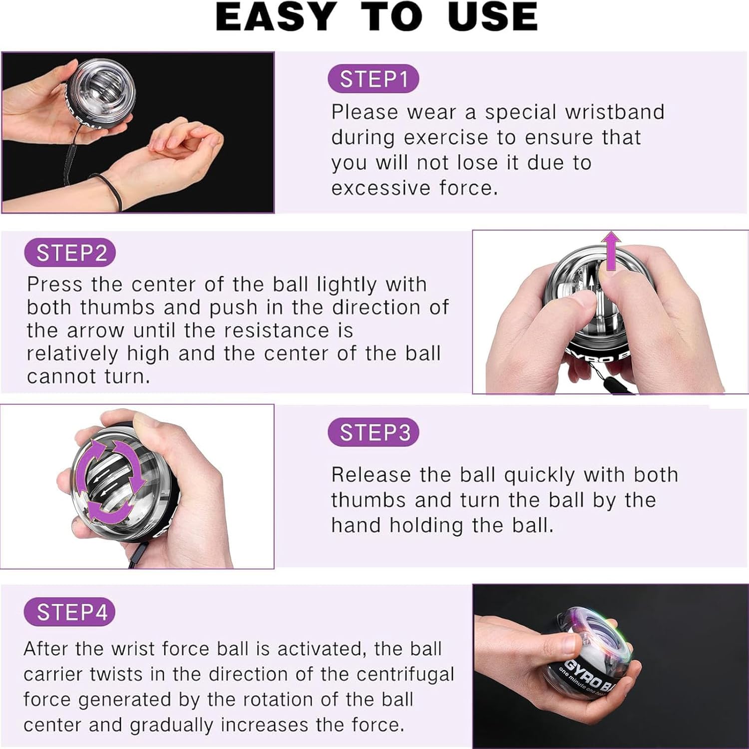 gyro Ball | gyro Ball Wrist Exerciser | Wrist Exercise Equipment | gyroball Wrist Trainer | Wrist Strengtheners