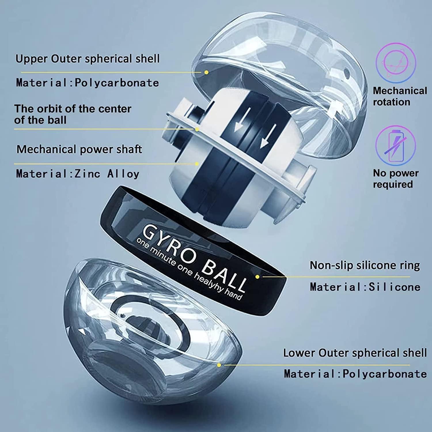 gyro Ball | gyro Ball Wrist Exerciser | Wrist Exercise Equipment | gyroball Wrist Trainer | Wrist Strengtheners Secondary image