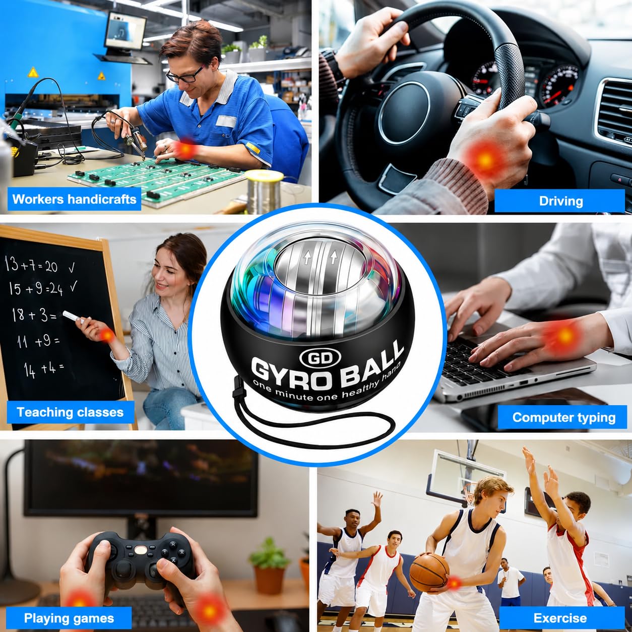 gyro Ball | gyro Ball Wrist Exerciser | Wrist Exercise Equipment | gyroball Wrist Trainer | Wrist Strengtheners