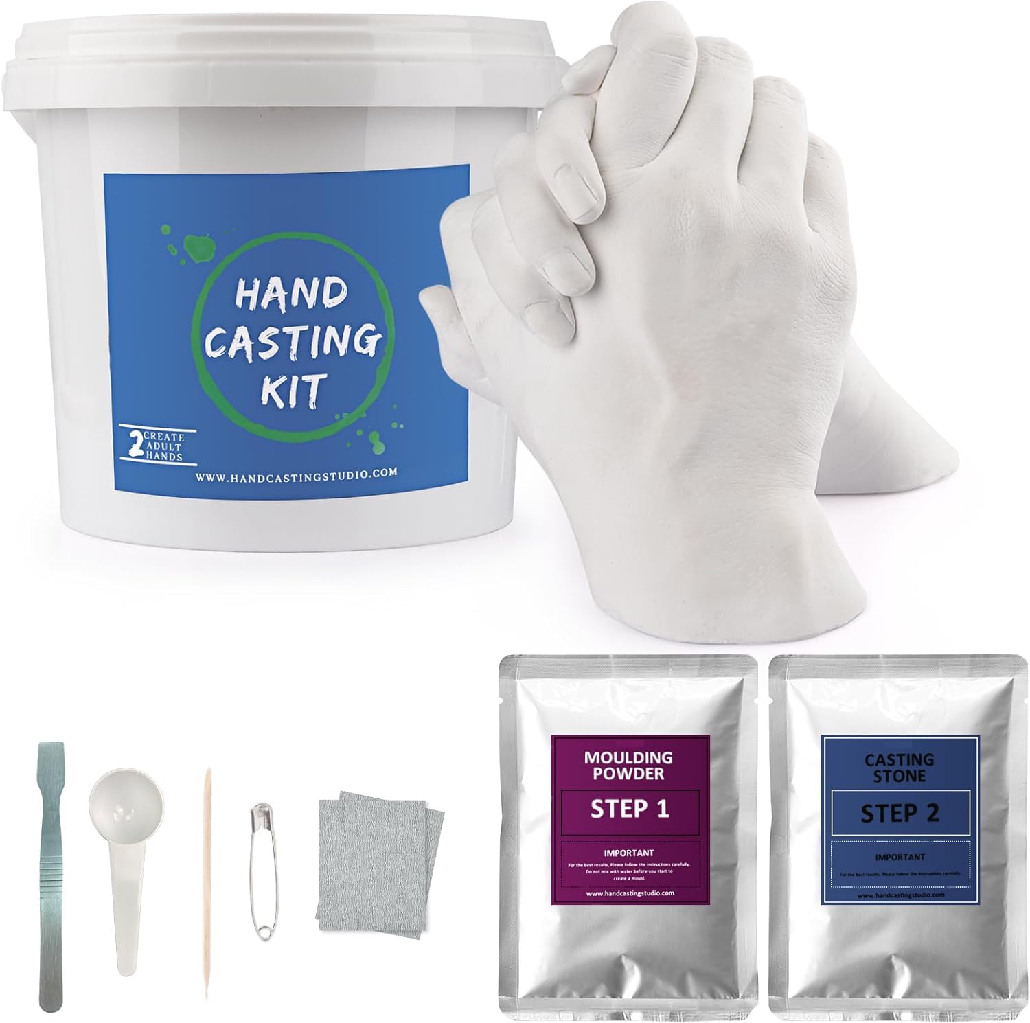 Hands Casting Kit, DIY Plaster Statue Molding Kit & Hand Casting Kits for 2 Adult, Wedding, Friends, Anniversary, Hand Hold Casting Kit for Holiday Activities and Perfect for Couple Gift Ideas Secondary image