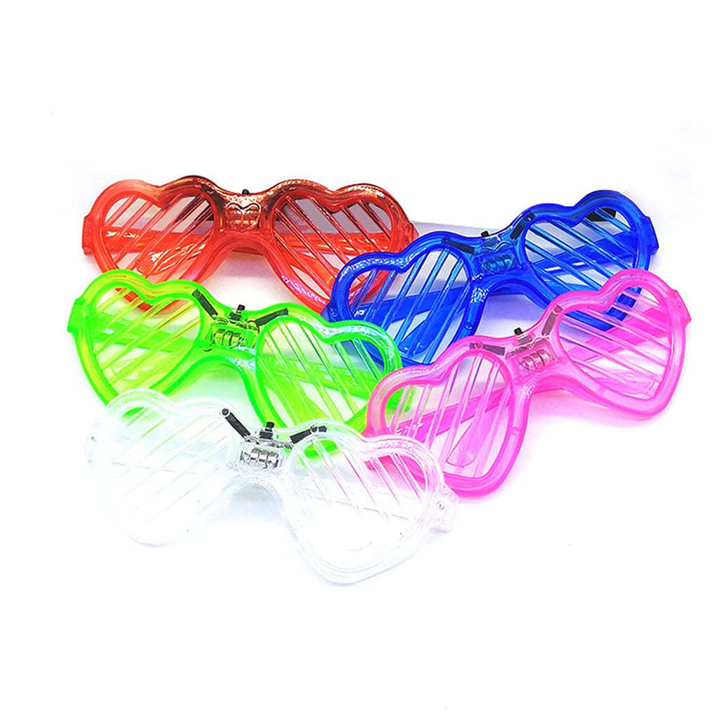 Zyoz™ LED Heart-Shaped Shutter Glasses – Light-Up Neon Party Eyewear