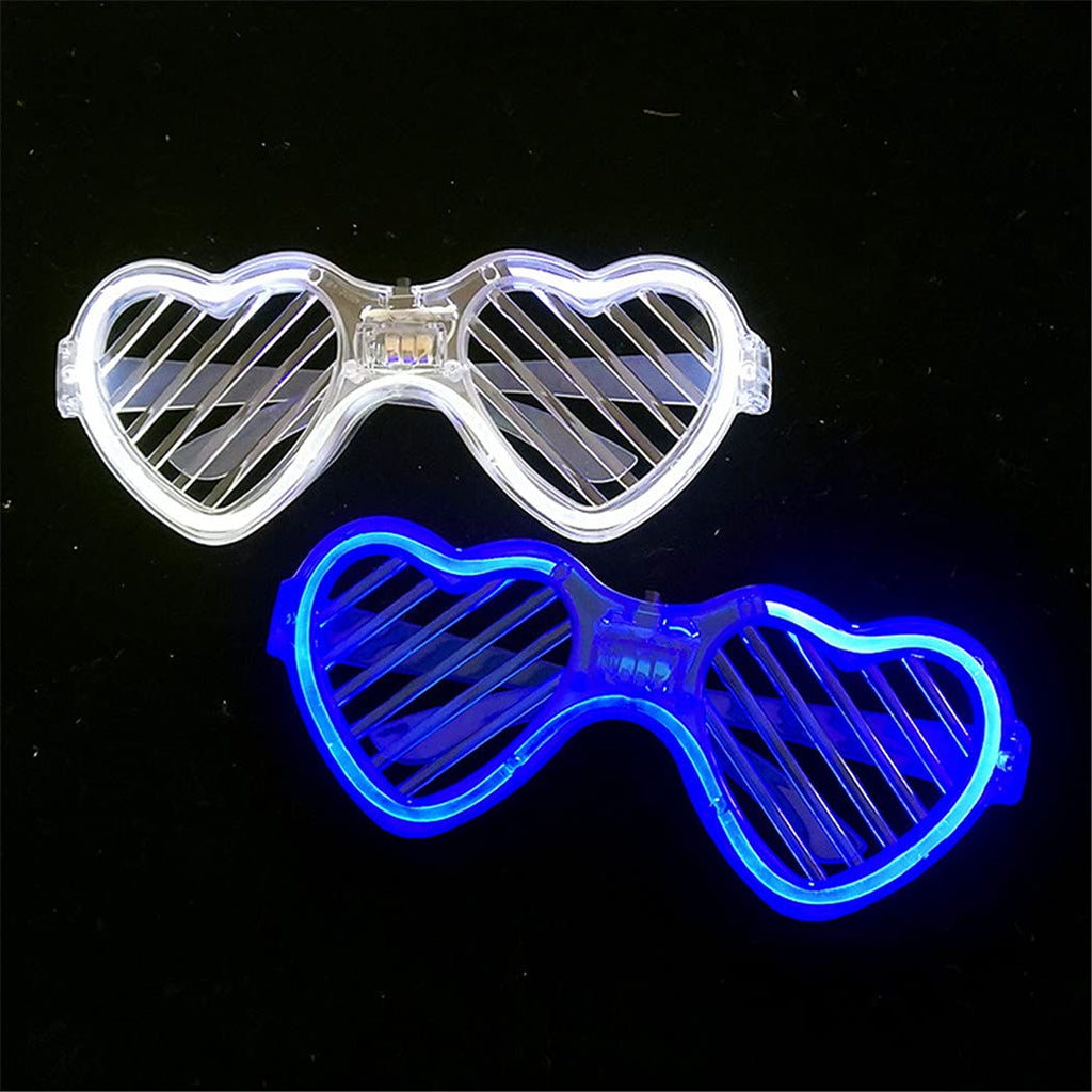 Zyoz™ LED Heart-Shaped Shutter Glasses – Light-Up Neon Party Eyewear