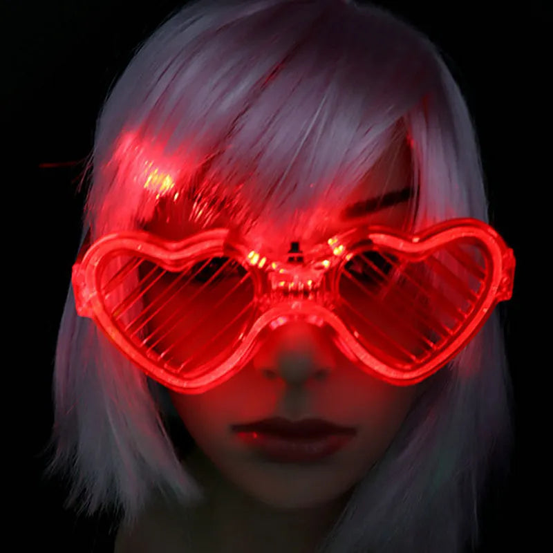 Zyoz™ LED Heart-Shaped Shutter Glasses – Light-Up Neon Party Eyewear