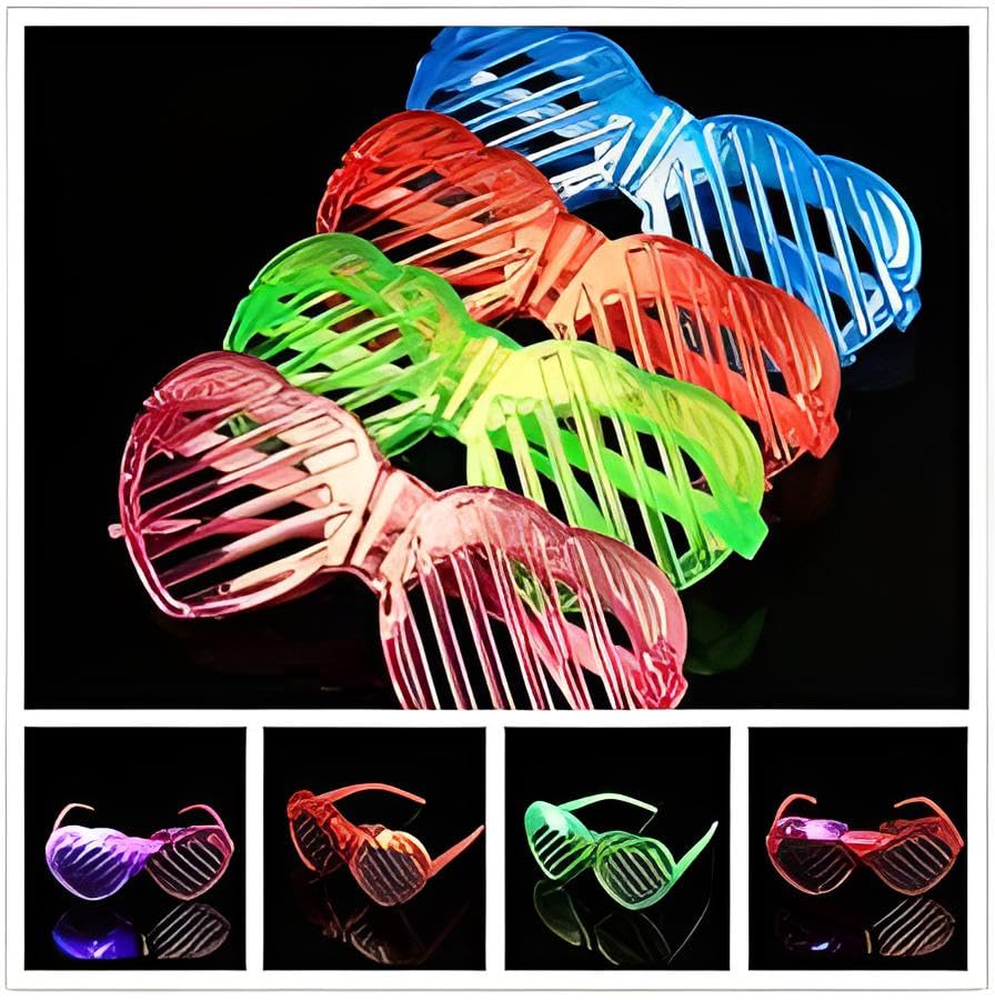 ZYOZ Light up Shutter Shades Heart,Led Neon Rave SunGlasses,Eyeglass,Flashing Sunglasses for Neon & Bachelorette Glow in Dark Christmas Sunglasses (random colour) Secondary image