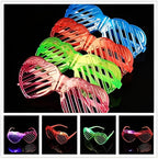 Light up Shutter Shades Heart,Led Neon Rave SunGlasses,Eyeglass,Flashing Sunglasses for Neon & Bachelorette Glow in Dark Christmas Sunglasses (random colour)