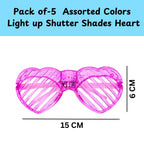 Light up Shutter Shades Heart,Led Neon Rave SunGlasses,Eyeglass,Flashing Sunglasses for Neon & Bachelorette Glow in Dark Christmas Sunglasses (random colour)