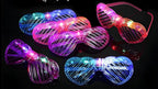Light up Shutter Shades Heart,Led Neon Rave SunGlasses,Eyeglass,Flashing Sunglasses for Neon & Bachelorette Glow in Dark Christmas Sunglasses (random colour)