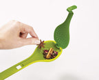 Herb Infusing Spoon Cooking Spoon 2 in 1 Flavour Plastic Spoon with Herb Stripper for Infusing and Seasoning Cooking Soup Kitchen (Green Pack of 1)