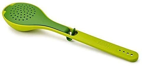 Herb Infusing Spoon Cooking Spoon 2 in 1 Flavour Plastic Spoon with Herb Stripper for Infusing and Seasoning Cooking Soup Kitchen (Green Pack of 1)